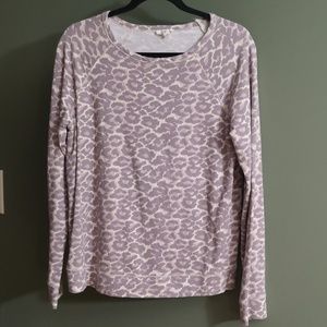 Joie Soft Joie Animal Print Scoop Neck Light Long Sleeve Top Sz M